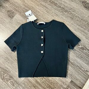 Zara Black Button Down Women's Top